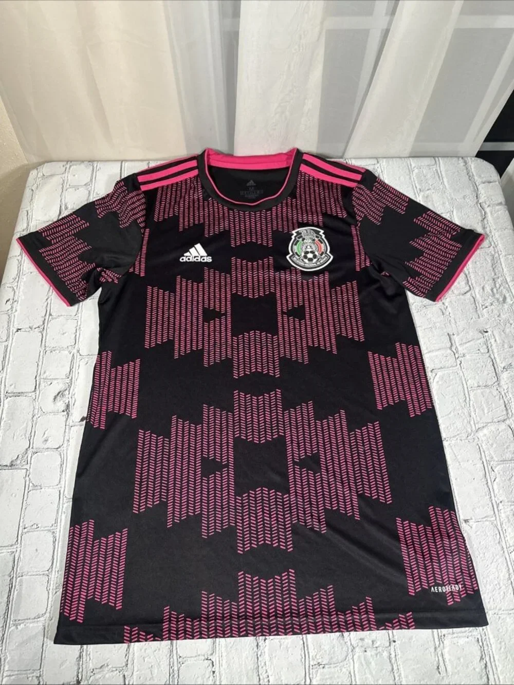 Adidas Mexico National Team Kit 2020/21 Home Black/Pink Jersey Men's Size Medium
